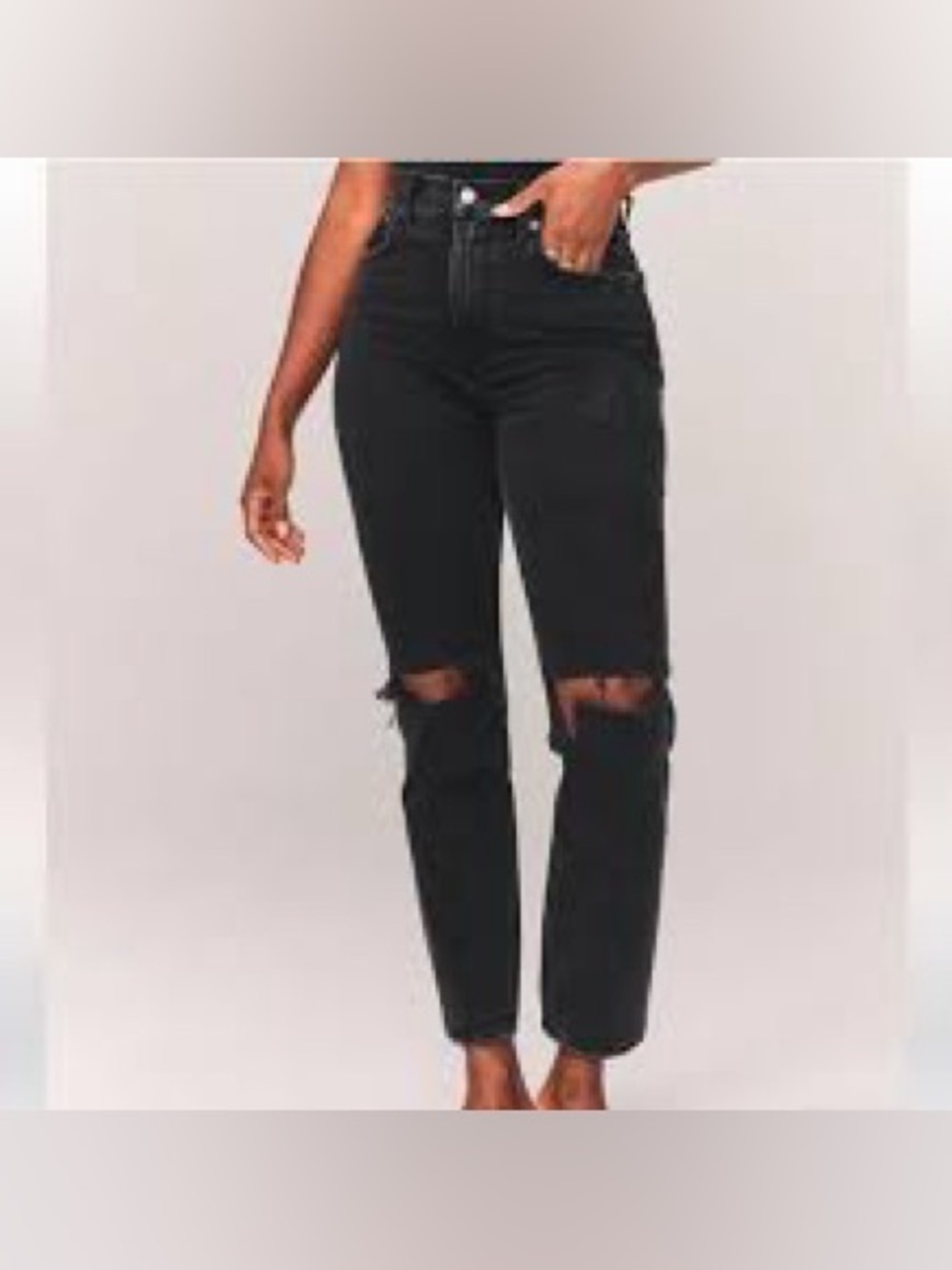Abercrombie & Fitch the 90s straight Ultra High Rise black jeans women’s size 4